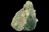 Green Fluorite Crystals on Quartz - China #122007-2